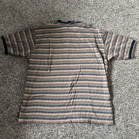 Vintage Croft & Barrow Polo Shirt XLT 60s 2-Ply Cotton Diamond Pattern Short Sle - Picture 3 of 6